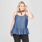 Women's Plus Size Drop Waist Denim Tank - Universal Thread Blue X