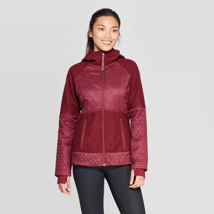 Women's Hybrid Quilted Jacket - C9 Champion Burgundy