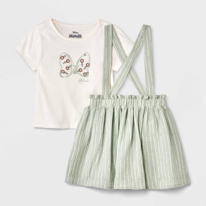 Toddler Girls' Disney Minnie Mouse Top And Bottom Set - Cream