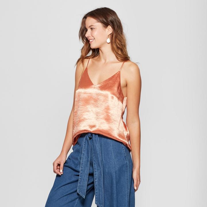 Women's Satin Cami - A New Day Copper