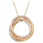 Target Tri-color Twisted Infinity Rings Pendant In Sterling Silver, Girl's, Yellow