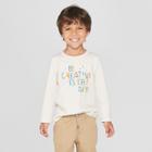Toddler Boys' 'be Creative Everyday' Long Sleeve T-shirt - Cat & Jack Ivory