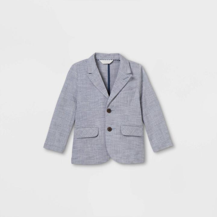 Toddler Boys' Stretch Chambray Blazer - Cat & Jack Blue