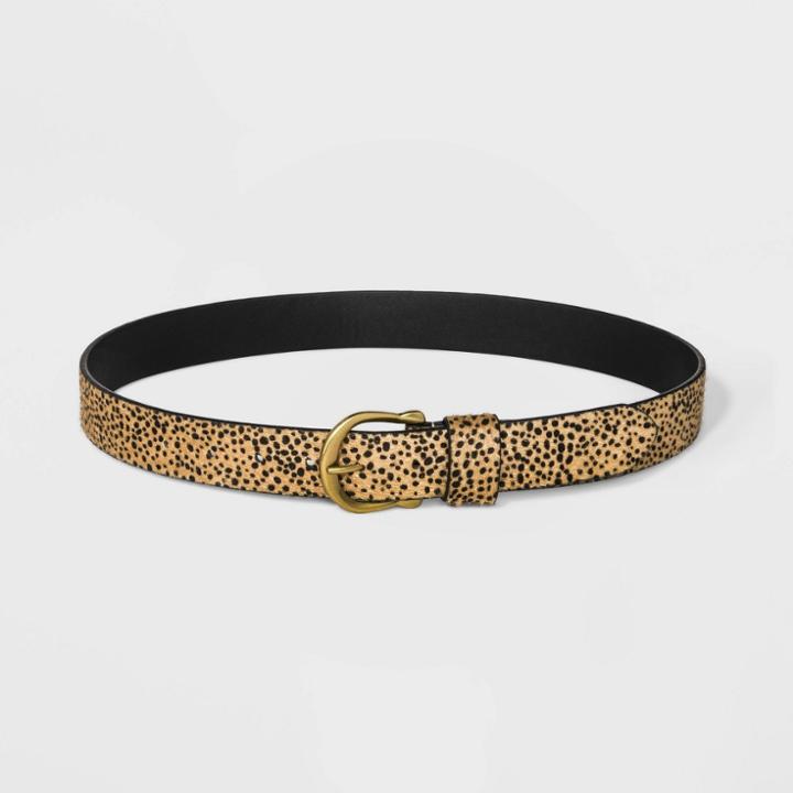 Target Women's Leopard Print Faux Hair Belt - Universal Thread Leopard