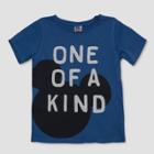 Junk Food Toddler Boys' Disney Mickey Mouse 'one Of A Kind' Short Sleeve T-shirt - Dark Blue
