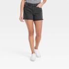 Women's High-rise Curvy Midi Jean Shorts - Universal Thread Black