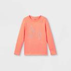 Girls' Unicorn Graphic Long Sleeve T-shirt - Cat & Jack Neon Peach