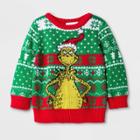 Baby Boys' Dr. Seuss The Grinch Ugly Holiday Sweater - Green