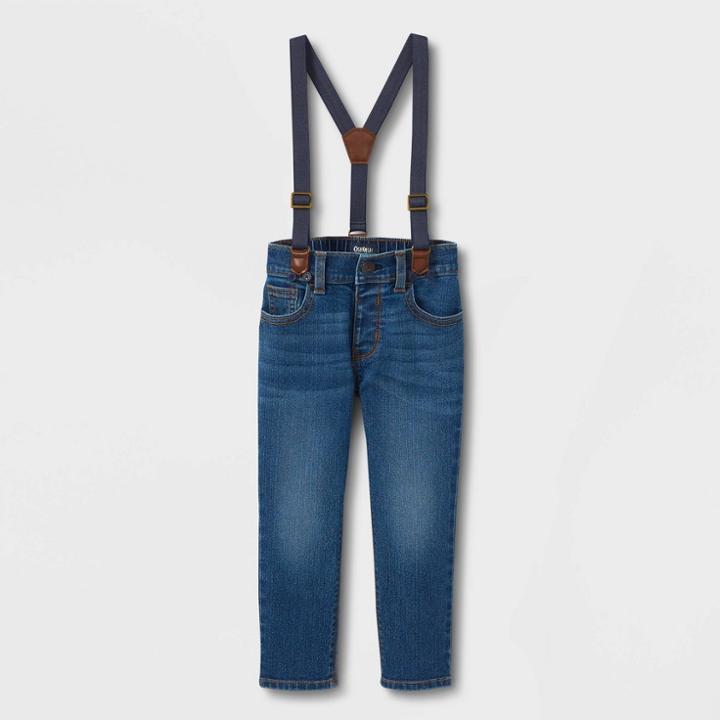 Oshkosh B'gosh Toddler Boys' Denim Suspender Pants - Blue