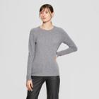 Women's Long Sleeve Crew Neck Cashmere Pullover Sweater - Prologue Gray