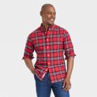 Men's Slim Fit Stretch Poplin Long Sleeve Button-down Shirt - Goodfellow & Co Tomato Red