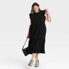 Women's Plus Size Ruffle Sleeveless Tiered Dress - Universal Thread Black