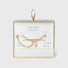 Silver Plated Shell Heart Layered Bracelet - A New Day Pink
