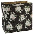 Spritz Square Floral Gift Bag Black -