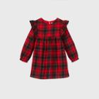 Toddler Girls' Plaid With Shine Long Sleeve Dress - Cat & Jack Red
