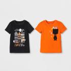 Toddler Boys' 2pk Graphic Short Sleeve T-shirt - Cat & Jack Orange/black