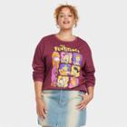 Women's Plus Size The Flintstones Graphic Sweatshirt - Burgundy