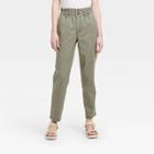 Women's High-rise Tapered Paperbag Jeans - Universal Thread Olive Gray