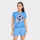 Girls' Short Sleeve Soccer Graphic T-shirt - All In Motion