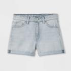 Girls' Rolled Hem Mid-rise Jean Shorts - Art Class Light Wash