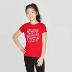 Petitegirls' Short Sleeve Laughing All The Way Graphic T-shirt - Cat & Jack Red M, Girl's,