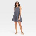 Women's Gauze Tiered Tank Dress - Universal Thread Gray