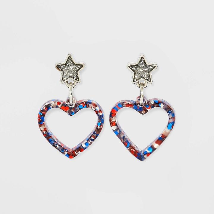 Girls' Americana Heart Earrings - Art Class , One Color