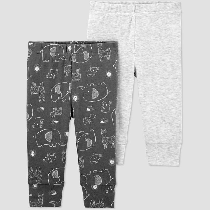 Baby 2pk Llama Pull-on Pants - Just One You Made By Carter's Gray Newborn