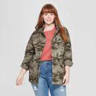 Women's Plus Size Long Sleeve Utility Jacket - Universal Thread Green X