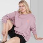 Women's Plus Size Oversized Crewneck Sweatshirt - Wild Fable Pink