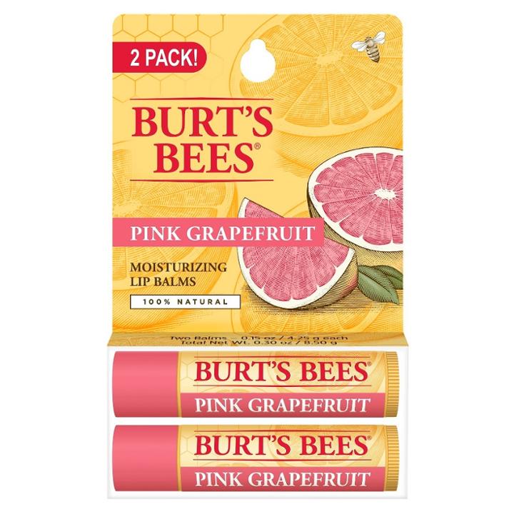 Burt's Bees Pink Grapefruit Lip Balm Blister Pack