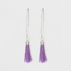 Tassel Threaded Earrings - A New Day Purple/silver