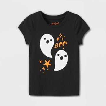 Toddler Girls' Ghost Short Sleeve Graphic T-shirt - Cat & Jack Black