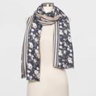 Women's Floral Print Collection Xiix Scarves - One Size, Women's, Gray