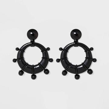Sugarfix By Baublebar Embellished Hoop Earrings - Black, Women's