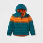 Boys' Packable Hooded Puffer Jacket - All In Motion Teal