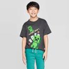 Boys' Minecraft Double Creeper Boom Short Sleeve T-shirt - Gray