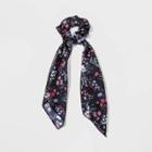 Floral Print Chiffon Twister With Hair Elastic Scarf - Wild Fable Black