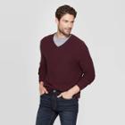 Men's Standard Fit V-neck Sweater - Goodfellow & Co Burgundy M, Size: