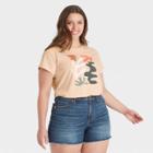 Women's Plus Size Short Sleeve T-shirt - Universal Thread Light Peach