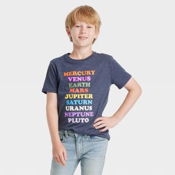 Boys' Solar Planets Short Sleeve Graphic T-shirt - Cat & Jack Navy