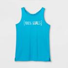 Girls' '100% Goals' Graphic Tank Top - All In Motion Turquoise
