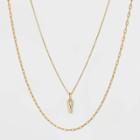 14k Gold Plated Crystal Initial 'v' Pendant Chain Necklace - A New Day Gold