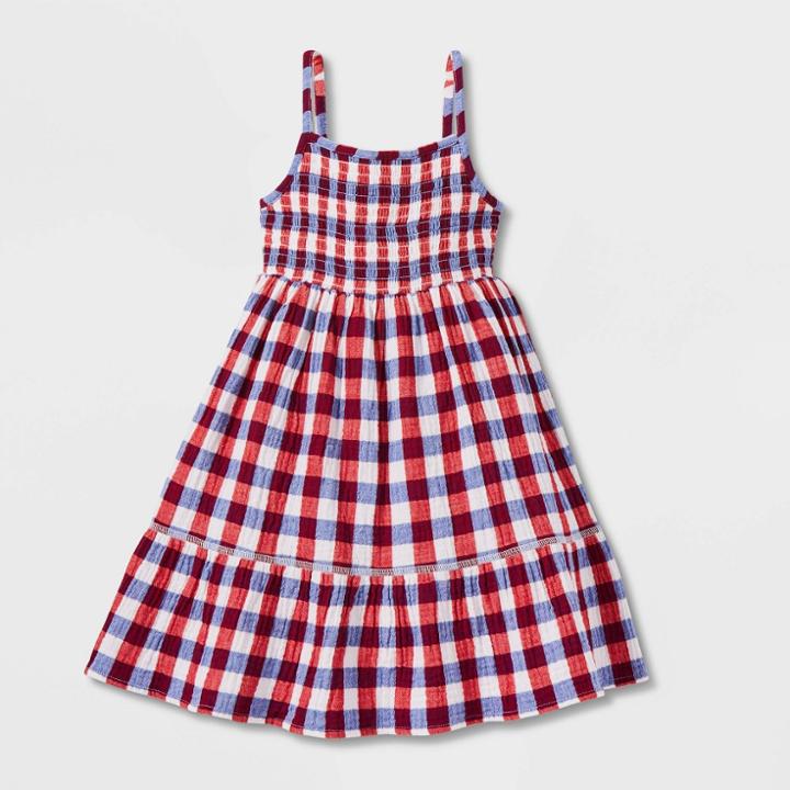 Toddler Girls' Adaptive Abdominal Access Dress - Cat & Jack Red/navy
