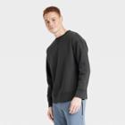 Men's Cotton Fleece Crewneck Sweatshirt - All In Motion Black