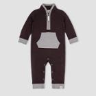 Burt's Bees Baby Baby Boys' French Terry Zip-up Jumpsuit - Slate Black