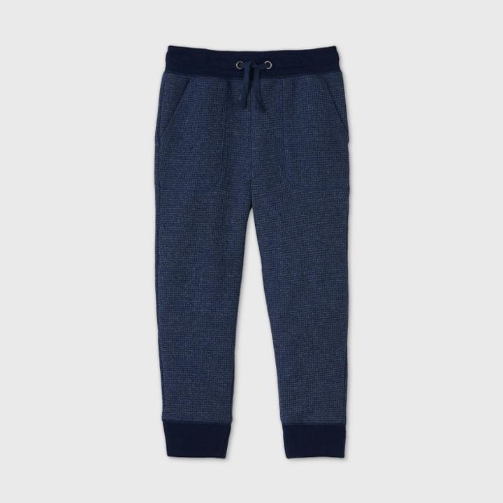 Toddler Boys' Jacquard Knit Jogger Pull-on Pants - Cat & Jack Navy