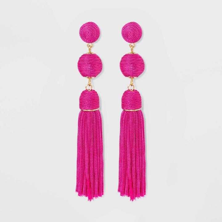 Target Sugarfix By Baublebar Monochrome Tassel Drop Earrings - Pink, Girl's