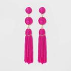 Target Sugarfix By Baublebar Monochrome Tassel Drop Earrings - Pink, Girl's