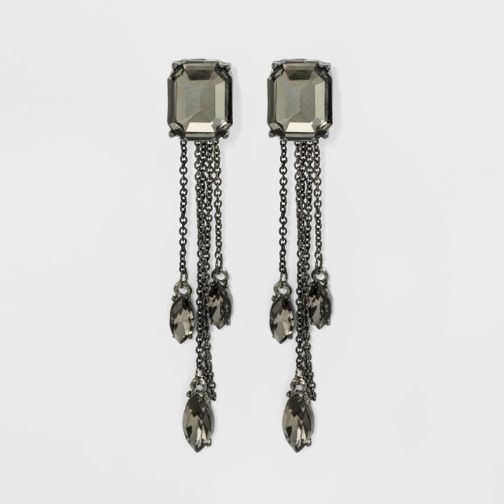 Tassel Drop Earrings - A New Day Black, Women's
